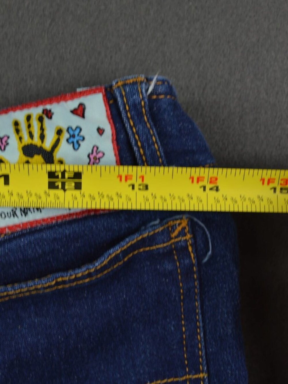 Vintage Y2K Mudd Womens Dark Blue Denim Flared Jeans Stretch Side Lace Up Size 7 - Picture 8 of 8